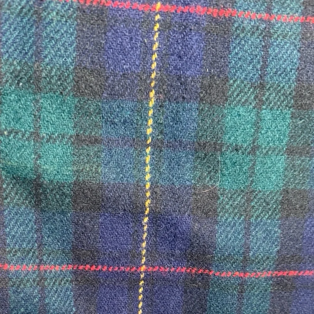Vintage Wool scarf tartan plaid made‎ in Korea Dark Academia